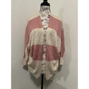 Charming Charlie Cardigan Color Block Open Front Batwing Sleeve Size Small